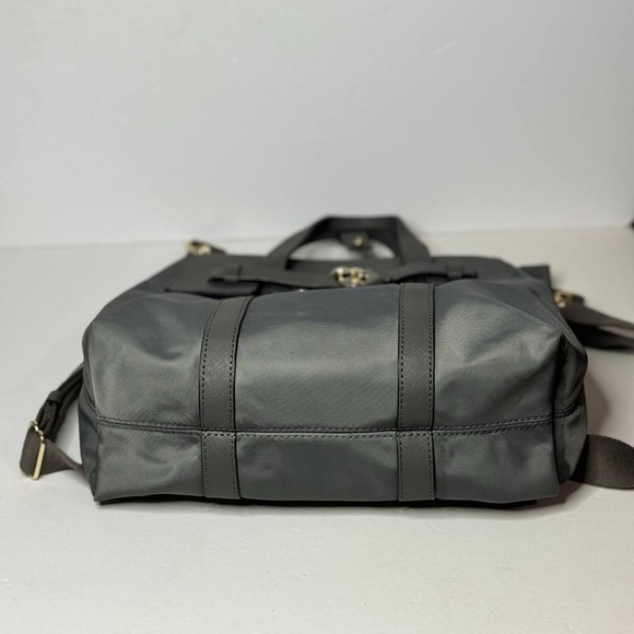 HENRI BENDEL Jet Setter Nylon Leather Convertible Shoulder Bag Backpack Gray - Picture 10 of 12